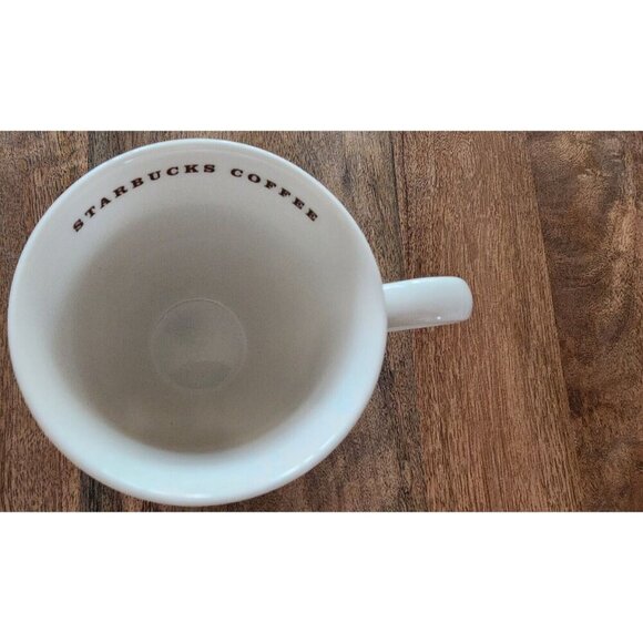 2008 Starbucks White & Brown Coffee Cup Tea Mug | 12oz - Picture 5 of 6